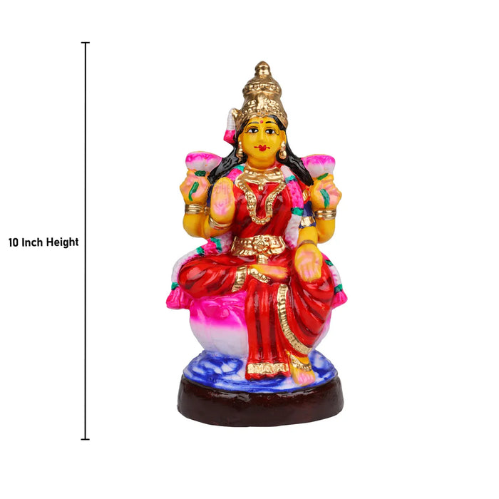 Lakshmi Clay Golu Bommai - 10 inches / Golu Doll / Navaratri Golu Bomma / Gombe / Bommalu - Clay Kolu Bommai