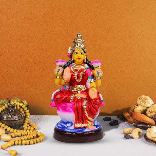 Lakshmi Clay Golu Bommai - 10 inches / Golu Doll / Navaratri Golu Bomma / Gombe / Bommalu - Clay Kolu Bommai