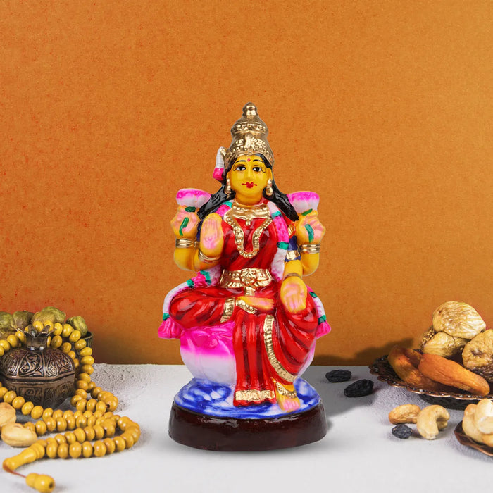 Lakshmi Clay Golu Bommai - 10 inches / Golu Doll / Navaratri Golu Bomma / Gombe / Bommalu - Clay Kolu Bommai