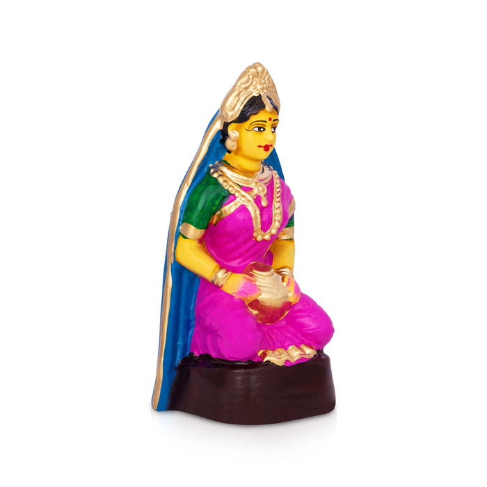 Yasodha Krishnar Clay Golu Bommai Set - 9.2 x 12 Inches | Giri Golu Doll/ Navaratri Kolu Bomma/ Gombe/ Bommai