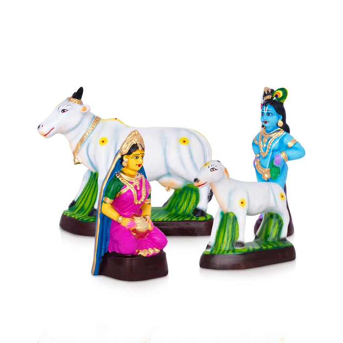 Yasodha Krishnar Clay Golu Bommai Set - 9.2 x 12 Inches | Giri Golu Doll/ Navaratri Kolu Bomma/ Gombe/ Bommai