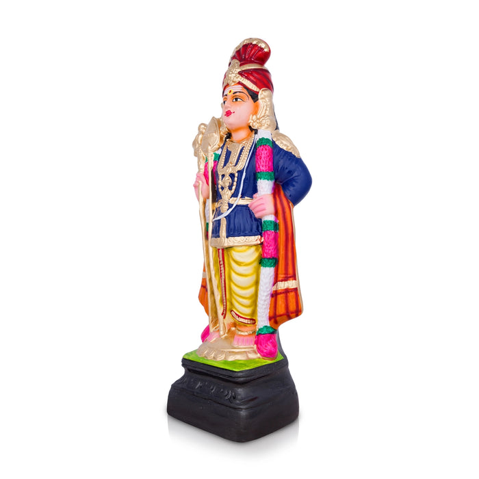 Raja Alankaram Murugan Paper Mache Golu Bommai - 18 x 7 Inches | Giri Golu Doll/ Navaratri Golu Bomma/Gombe/Bommai - Paper Mache Kolu Bommai
