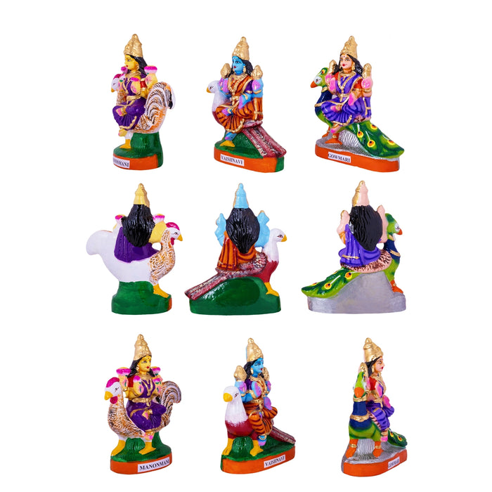 Navanayagi Clay Golu Bommai Set - 8 x 6 Inches | Giri Golu Doll/ Navaratri Golu Bomma/ Gombe/ Bommai
