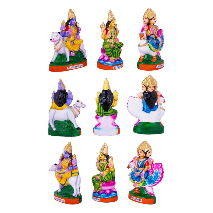 Navanayagi Clay Golu Bommai Set - 8 x 6 Inches | Giri Golu Doll/ Navaratri Golu Bomma/ Gombe/ Bommai