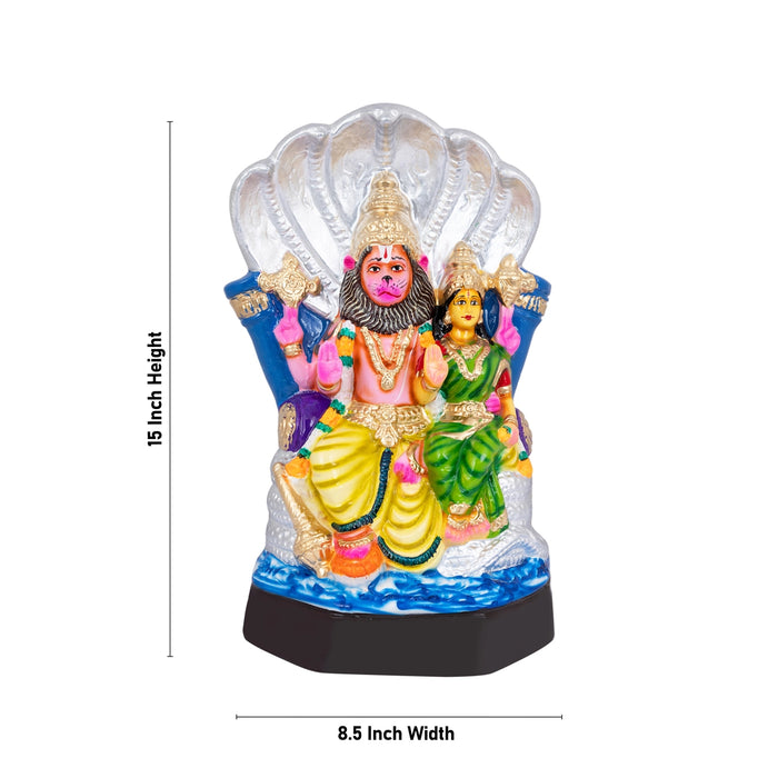 Lakshmi Narasimhar Paper Mache Golu Bommai - 15 x 8.5 Inches | Giri Golu Bommai/ Navaratri Gombe/ Kolu Doll