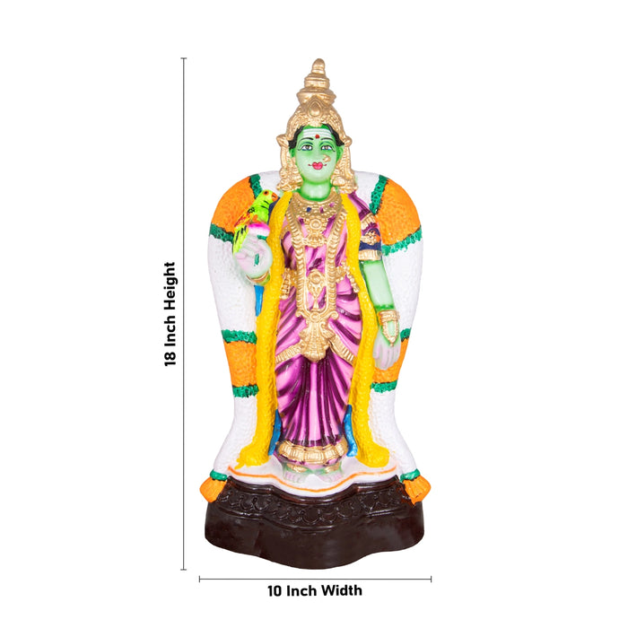 Meenakshi Amman Paper Mache Golu Bommai - 18 x 10 Inches | Giri Golu Doll/ Navaratri Golu Bommai
