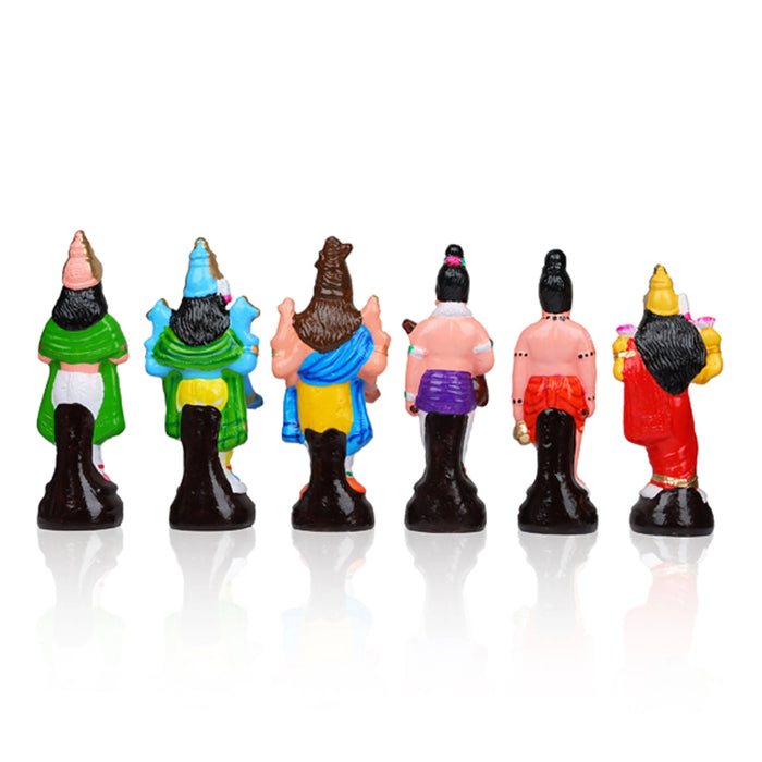 Meenakshi Kalyanam Clay Golu Bommai Set - 9.5 x 4.5 Inches | Giri Golu Doll/ Navaratri Golu Bomma/Gombe/Bommai - Clay Kolu Bommai