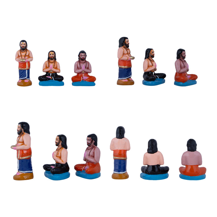 Ayyappan Pooja Clay Golu Bommai Set - 12 x 7.5 Inches | Giri Golu Doll/ Navaratri Golu Bomma/Gombe/Bommai
