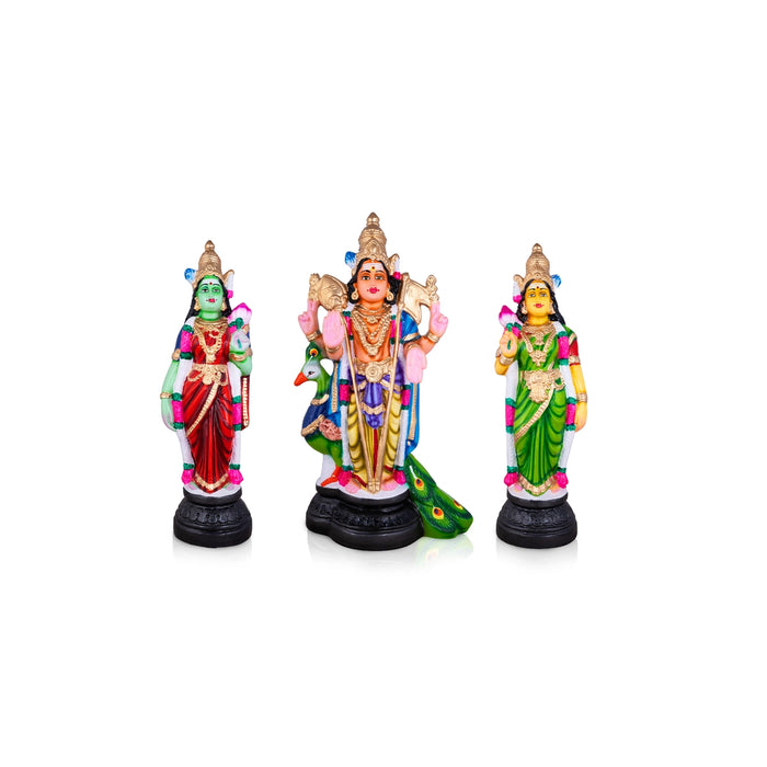 Murugan Valli Deivanai Statue Paper Mache Golu Bommai Set - 18 x 6 Inches | Giri Golu Doll/ Navaratri Gombe