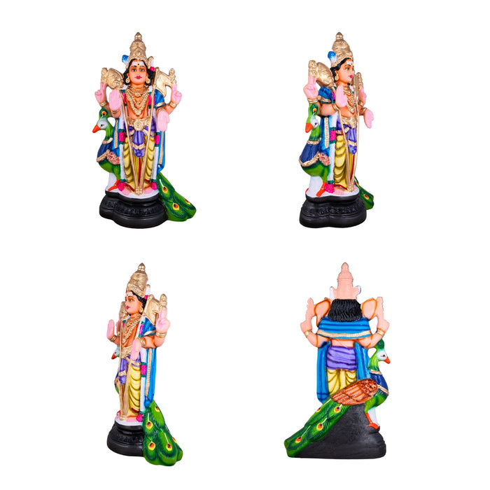 Murugan Valli Deivanai Statue Paper Mache Golu Bommai Set - 18 x 6 Inches | Giri Golu Doll/ Navaratri Gombe