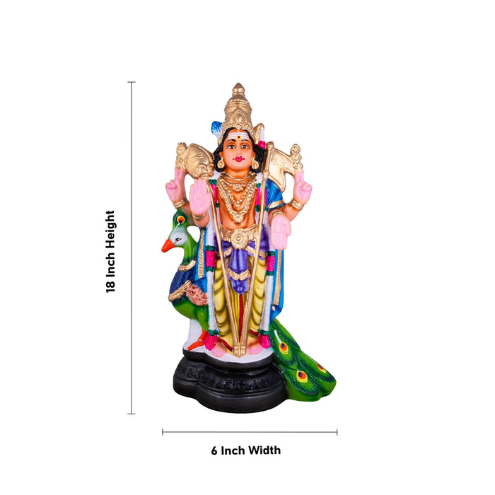 Murugan Valli Deivanai Statue Paper Mache Golu Bommai Set - 18 x 6 Inches | Giri Golu Doll/ Navaratri Gombe