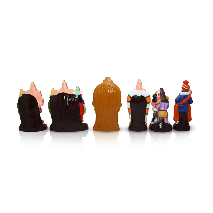 Murugan Arupadai Veedu Clay Golu Bommai Set - 10 x 8 Inches | Giri Golu Doll/ Navaratri Golu Bomma/Gombe/Bommai - Clay Kolu Bommai