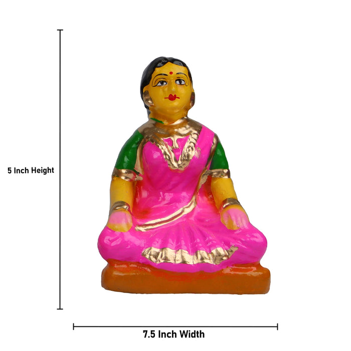 Music Concert Clay Golu Bommai Set - 5 x 7.5 Inches | 7 Pcs/ Giri Golu Doll/ Navaratri Golu Bomma/ Gombe