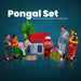 Pongal Clay Golu Bommai Set - 8 x 7 Inches | 8 Pcs/ Giri Golu Doll/ Navaratri Golu Bomma/ Gombe - Clay Golu Bommai