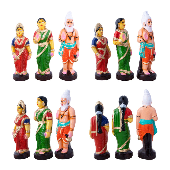 Rama Jananam Clay Golu Bommai Set - 7 x 8.5 Inches | Giri Golu Doll/Navaratri Golu Bomma/Gombe/Bommai - Clay Kolu Bommai