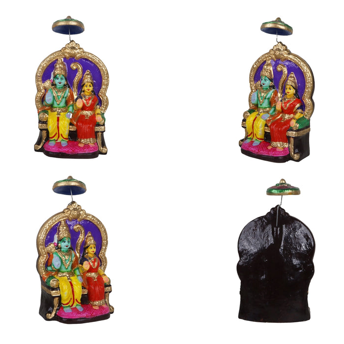 Ramar Pattabhishekam Clay Golu Bommai Set - 11 x 7 Inches | 8 Pcs/Giri Golu Doll/Navaratri Gombe/ Golu Bommai