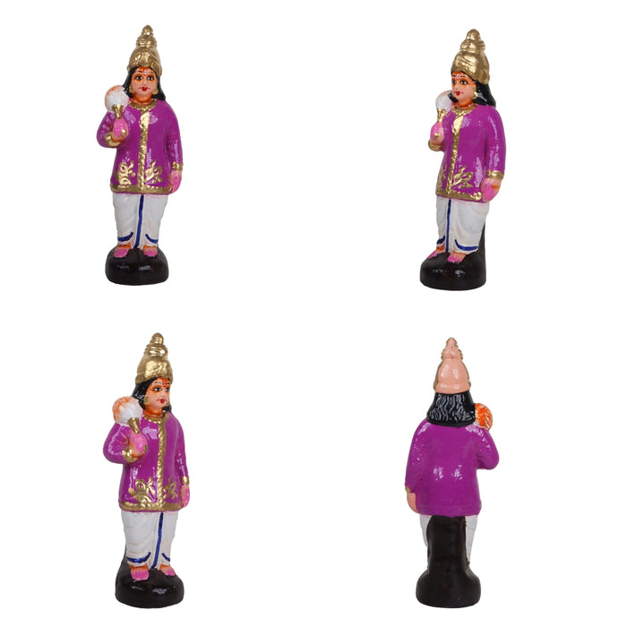 Ramar Pattabhishekam Clay Golu Bommai Set - 11 x 7 Inches | 8 Pcs/Giri Golu Doll/Navaratri Gombe/ Golu Bommai