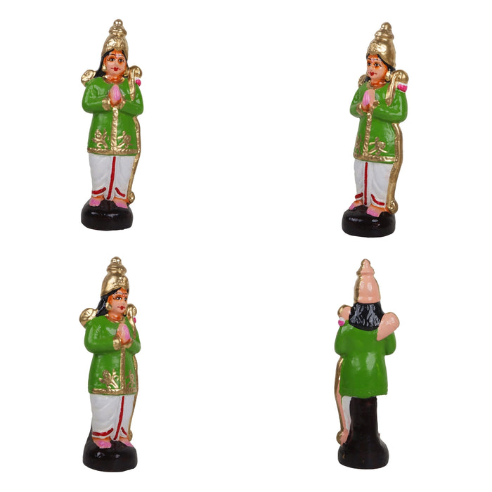 Ramar Pattabhishekam Clay Golu Bommai Set - 11 x 7 Inches | 8 Pcs/Giri Golu Doll/Navaratri Gombe/ Golu Bommai