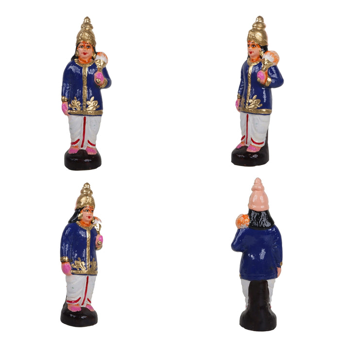 Ramar Pattabhishekam Clay Golu Bommai Set - 11 x 7 Inches | 8 Pcs/Giri Golu Doll/Navaratri Gombe/ Golu Bommai