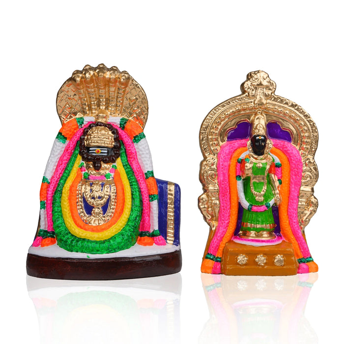Annamalai Unnamalai Clay Golu Bommai Pair - 11 x 7 Inches | Giri Golu Goll/ Navartri Kolu Bommai/ Bommalu