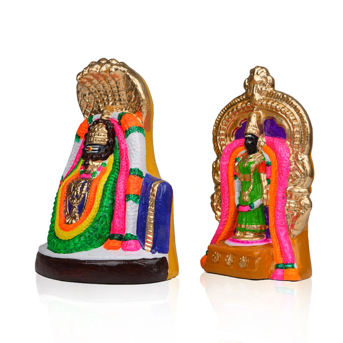 Annamalai Unnamalai Clay Golu Bommai Pair - 11 x 7 Inches | Giri Golu Goll/ Navartri Kolu Bommai/ Bommalu