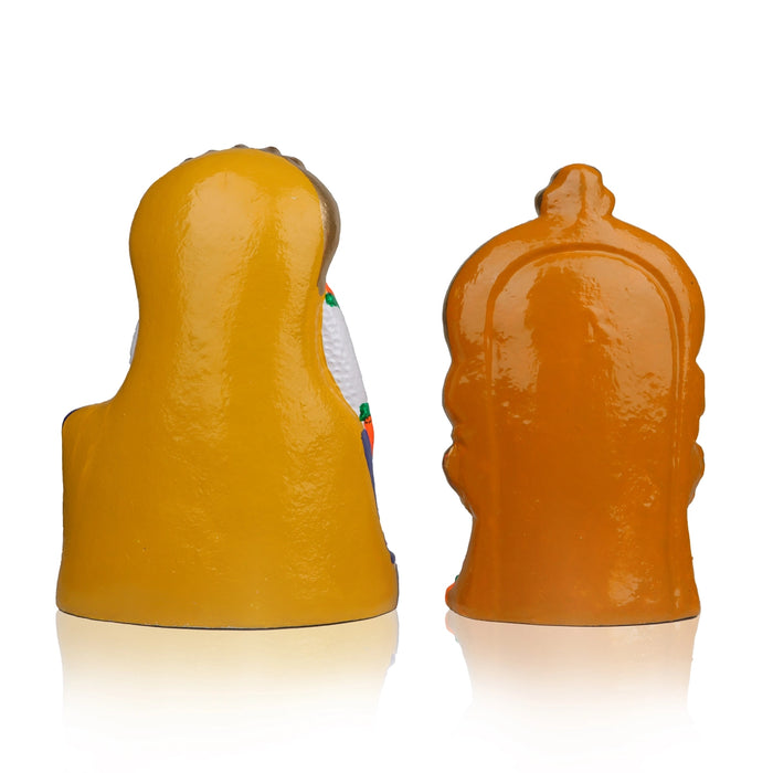 Annamalai Unnamalai Clay Golu Bommai Pair - 11 x 7 Inches | Giri Golu Goll/ Navartri Kolu Bommai/ Bommalu