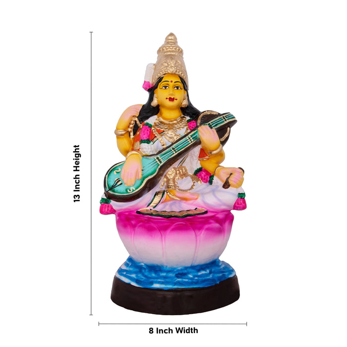 Saraswati Paper Mache Golu Bommai - 13 x 8 Inches | Giri Golu Doll/ Navaratri Golu Bomma/Gombe/Bommai