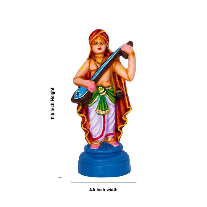 Purandharadasar Clay Golu Bommai - 11.5 x 4.5 Inches | Giri Golu Doll/ Navaratri Golu Bommalu/Bommai/Gombe