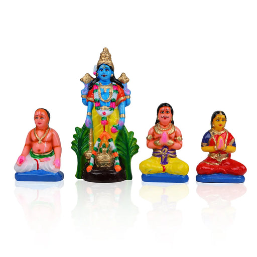 Sathyanarayana Pooja Clay Golu Bommai Set - 10 inches / Golu Doll / Navaratri kolu Bomma / Gombe / Bommai - Clay Kolu Bommai