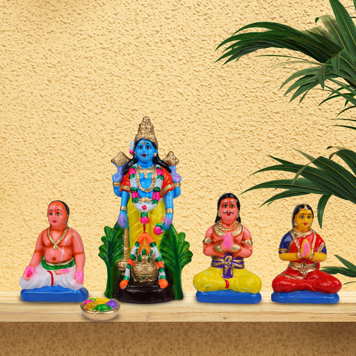 Sathyanarayana Pooja Clay Golu Bommai Set - 10 inches / Golu Doll / Navaratri kolu Bomma / Gombe / Bommai - Clay Kolu Bommai