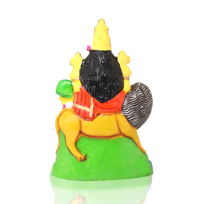 Simhavahini Durga Idol Clay Golu Bommai - 13 x 10 Inches | Giri Golu Doll/ Navaratri Golu Bomma/Gombe/Bommai