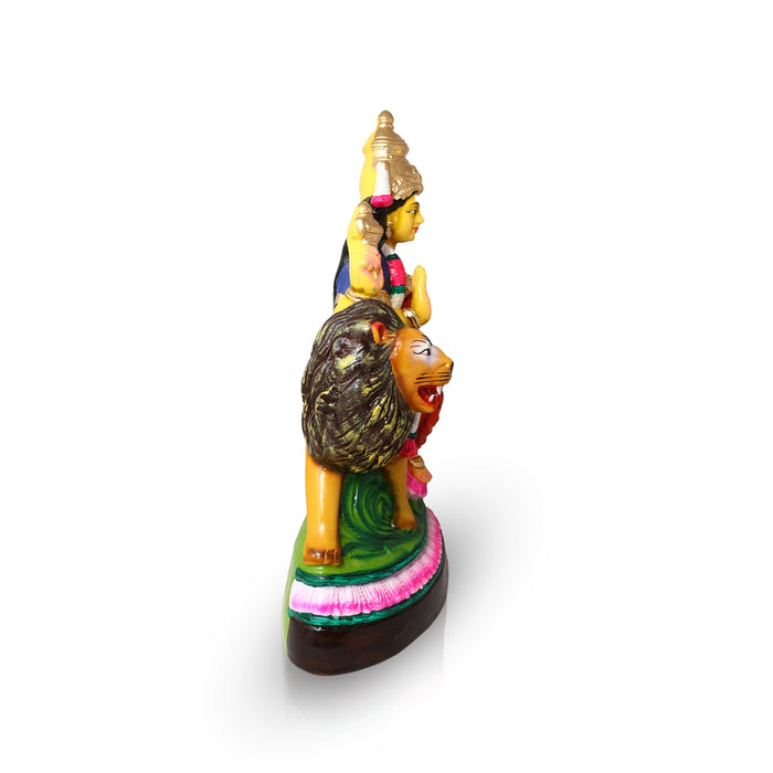 Simhavahini Durga Paper Mache Golu Bommai - 20 x 14 Inches | Giri Golu Doll/ Navaratri Golu Bomma/Gombe/Bommai