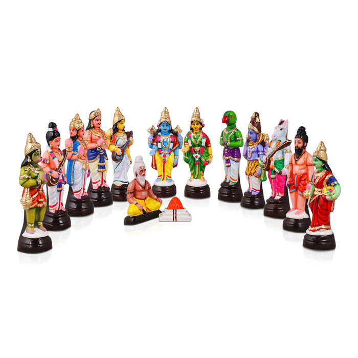 Srinivasa Kalyanam Paper Mache Golu Bommai Set - 10 x 4 Inches | Giri Golu Doll/ Navaratri Golu Bomma/Gombe - Paper Mache Kolu Bommai