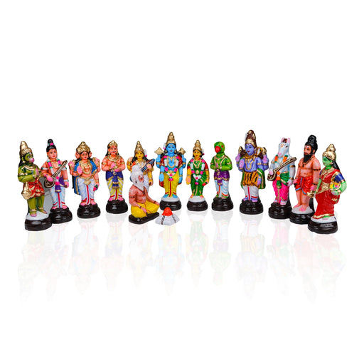 Srinivasa Kalyanam Clay Golu Bommai Set - 10 x 7 Inches | Giri Golu Doll/ Navaratri Golu Bomma/Gombe/Bommai - Clay Kolu Bommai