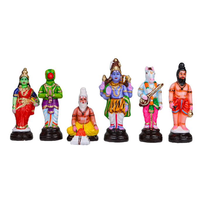 Srinivasa Kalyanam Clay Golu Bommai Set - 10 x 7 Inches | Giri Golu Doll/ Navaratri Golu Bomma/Gombe/Bommai - Clay Kolu Bommai