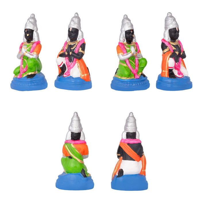 Uppiliyappan Clay Golu bommai Set - 16 x 11.5 Inches | 3 Pcs/ Giri Golu Doll/ Navaratri Golu Bomma/ Gombe/ Bommai