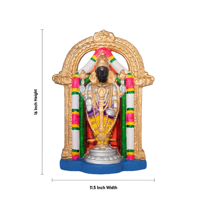Uppiliyappan Clay Golu bommai Set - 16 x 11.5 Inches | 3 Pcs/ Giri Golu Doll/ Navaratri Golu Bomma/ Gombe/ Bommai