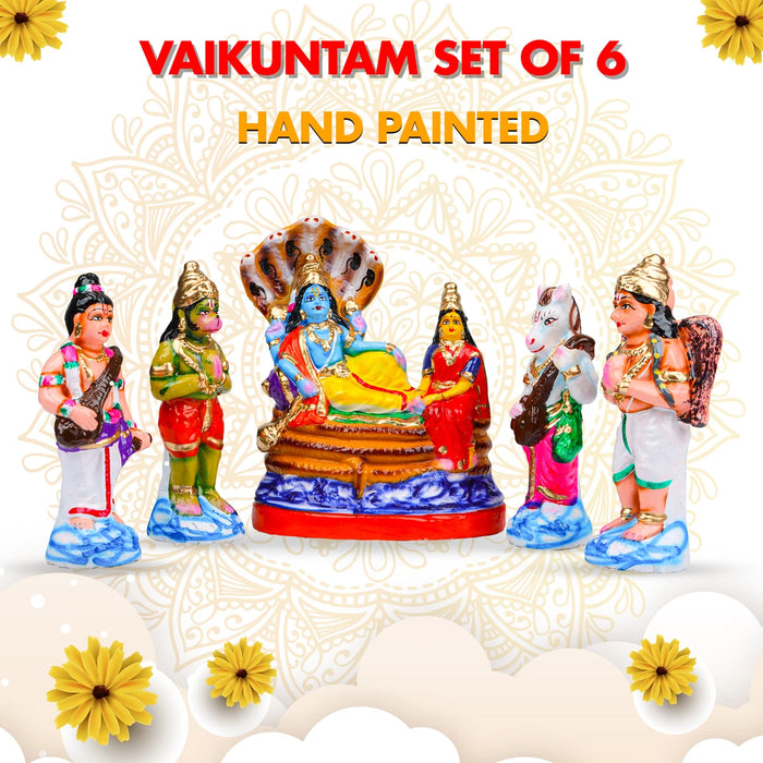 Vaikuntam Clay Golu Bommai Set - 9 x 7 Inches | Giri Golu Doll/ Dasara Doll/ Navaratri Golu Bomma/ Gombe/ Bommai