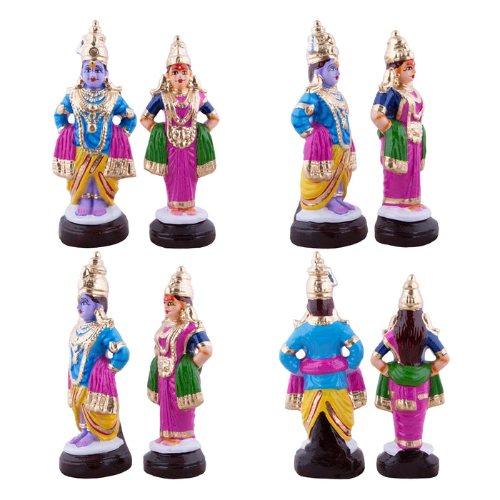 Vitthal Pandurangan Bhajan Clay Golu Bommai Set - 9.5 x 3.5 Inches | Giri Golu Doll/Navaratri Golu Bomma/Gombe - Clay Kolu Bommai