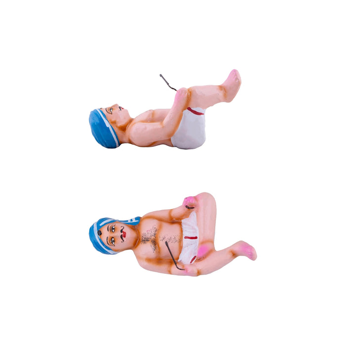 Vivasayam Clay Golu Bommai Set - 5.5 x 8 Inches | Giri Golu Doll/Navaratri Golu Bomma/Gombe/Bommai - Clay Kolu Bommai