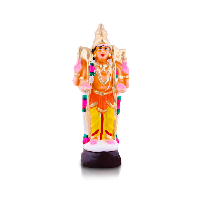 Murugan Arunagirinathar Clay Golu Bommai Pair - 14 x 5 Inches | Giri Golu Doll/ Navaratri Golu Bomma/Gombe/Bommai