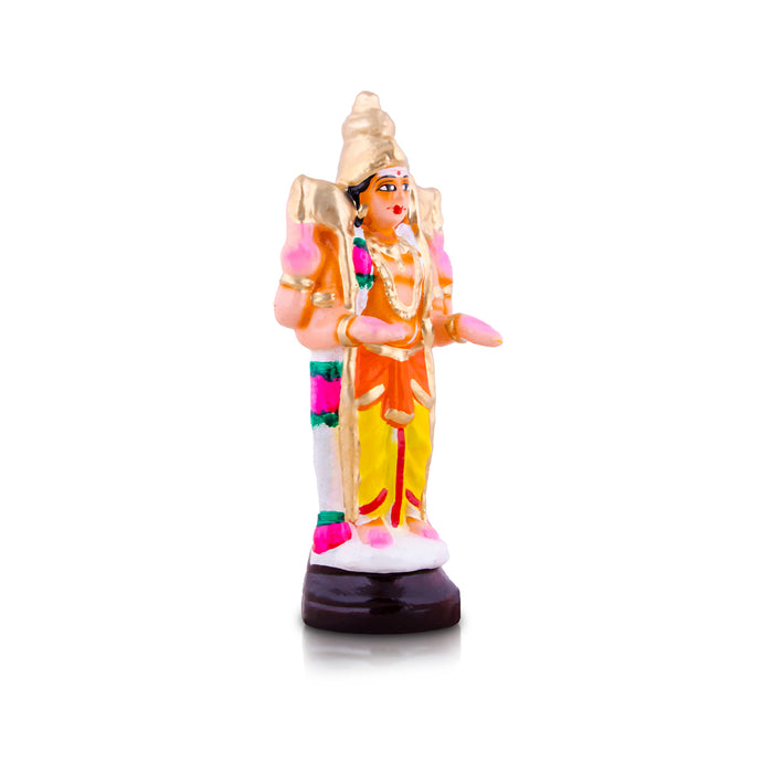 Murugan Arunagirinathar Clay Golu Bommai Pair - 14 x 5 Inches | Giri Golu Doll/ Navaratri Golu Bomma/Gombe/Bommai