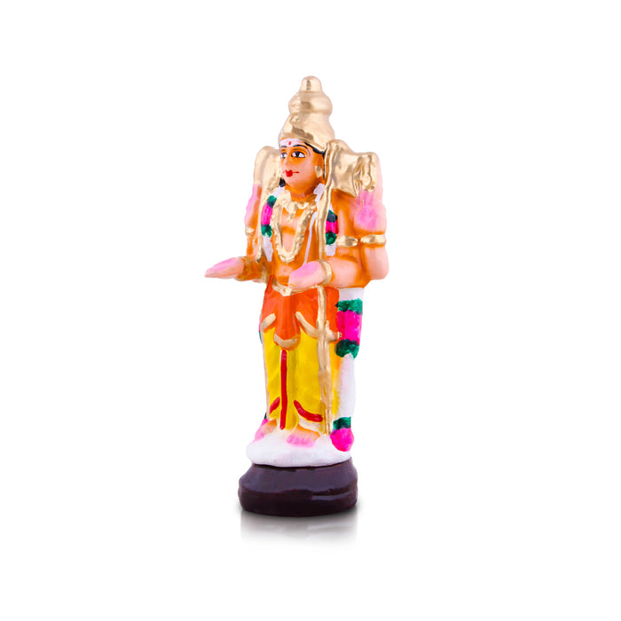 Murugan Arunagirinathar Clay Golu Bommai Pair - 14 x 5 Inches | Giri Golu Doll/ Navaratri Golu Bomma/Gombe/Bommai