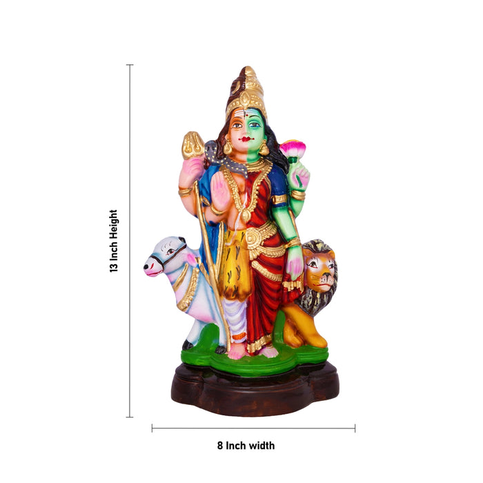 Arthanareeswarar Paper Mache Golu Bommai - 13 x 8 Inches | Giri Golu Doll/ Navaratri Kolu Bomma/Gombe/ Dasara Doll