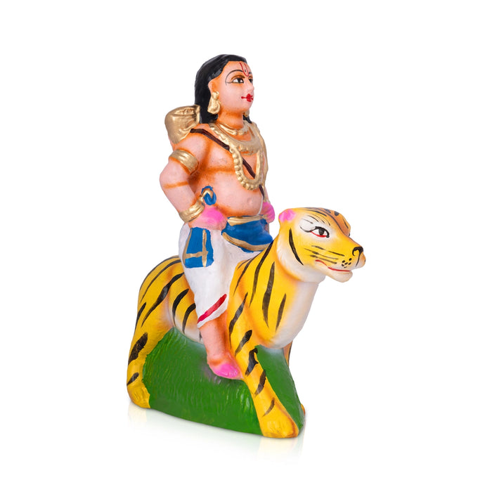 Ayyappan Clay Golu Bommai - 7.5 x 3 Inches | Giri Golu Doll/ Navaratri Golu Bomma/Gombe/Bommai