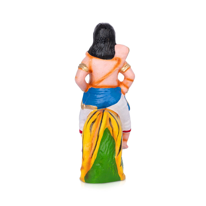 Ayyappan Clay Golu Bommai - 7.5 x 3 Inches | Giri Golu Doll/ Navaratri Golu Bomma/Gombe/Bommai