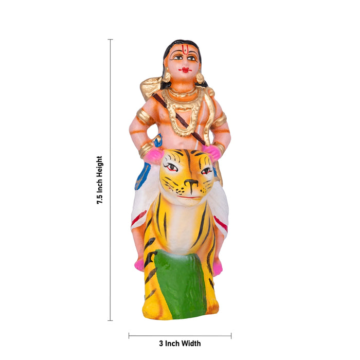 Ayyappan Clay Golu Bommai - 7.5 x 3 Inches | Giri Golu Doll/ Navaratri Golu Bomma/Gombe/Bommai