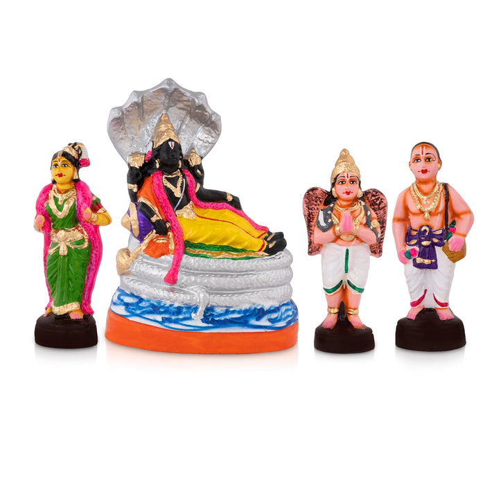 Srirangam Andal Clay Golu Bommai Set - 9 x 6.75 Inches | Giri Golu Doll/ Navaratri Golu Bomma/Gombe/Bommai