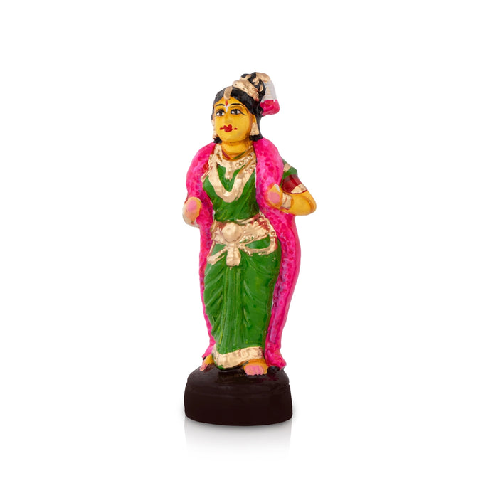 Srirangam Andal Clay Golu Bommai Set - 9 x 6.75 Inches | Giri Golu Doll/ Navaratri Golu Bomma/Gombe/Bommai