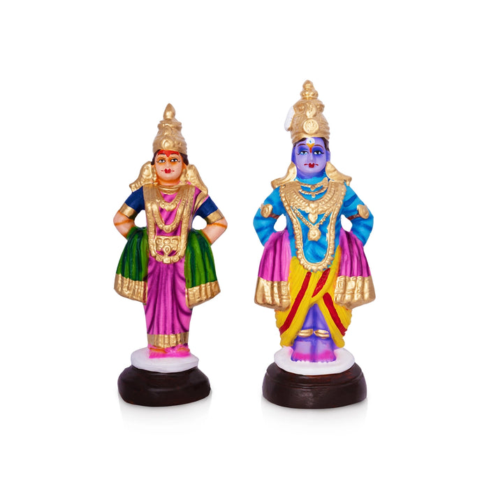 Pandurangan Bhajanai Paper Mache Golu Bommai Set - 10 x 4 Inches | Giri Golu Doll/ Navaratri Golu Bomma
